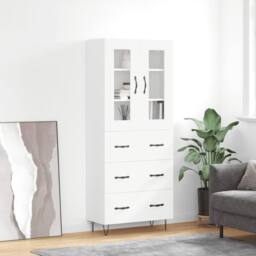 Berkfield Home Highboard White 69.5x34x180 cm Engineered Wood - thumbnail 1