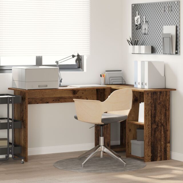 Berkfield Home Old Wood Computer Desk Old wood Engineered wood Medium in Brown - image 1