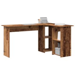 Berkfield Home Old Wood Computer Desk Old wood Engineered wood Medium in Brown - thumbnail 3