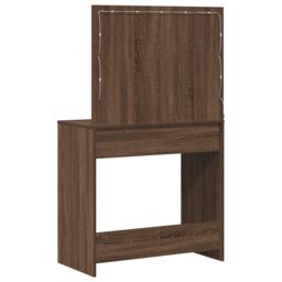 Berkfield Home Dressing Table with LED Lights¬†Brown Oak 78, 5x41x135 cm in Brown - Size: 5 x 41 x 135 cm - thumbnail 7