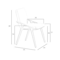 Angel Cerda Mink Leatherette Dining Chair with Walnut Legs in Light Beige - thumbnail 8