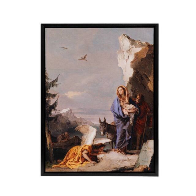 "Artery8 Giovanni Battista Tiepolo Flight Into Egypt Framed Canvas Art Print - Size: W12"" x H16""" - image 1