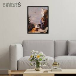 "Artery8 Giovanni Battista Tiepolo Flight Into Egypt Framed Canvas Art Print - Size: W12"" x H16""" - thumbnail 3