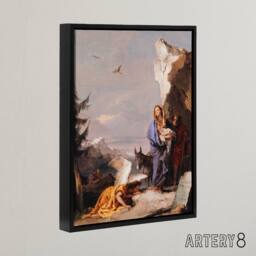 "Artery8 Giovanni Battista Tiepolo Flight Into Egypt Framed Canvas Art Print - Size: W12"" x H16""" - thumbnail 2