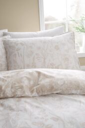 Bianca 'Brushed Cotton Floral Toile' Reversible Duvet Cover Set in Natural - Size: Single - thumbnail 3