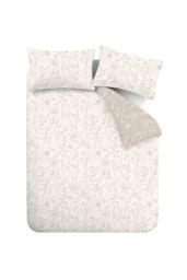 Bianca 'Brushed Cotton Floral Toile' Reversible Duvet Cover Set in Natural - Size: Single - thumbnail 5