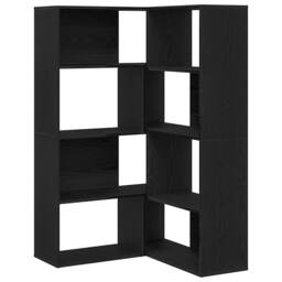 Berkfield Home Corner Cabinet Black Oak 140x30x140 cm Engineered Wood - Size: 140 x 30 x 140 cm