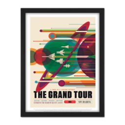 "Artery8 Wall Art Print The Grand Tour NASA Space Tours Travel Large Framed Wall Décor Art in Light Oak - Size: W18"" x H24""" - thumbnail 1