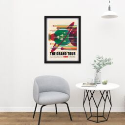 "Artery8 Wall Art Print The Grand Tour NASA Space Tours Travel Large Framed Wall Décor Art in Light Oak - Size: W18"" x H24""" - thumbnail 2