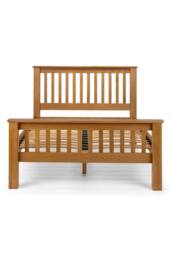 Julian Bowen Amsterdam High Footend Solid Oak Bed in Natural - Size: Double - thumbnail 5