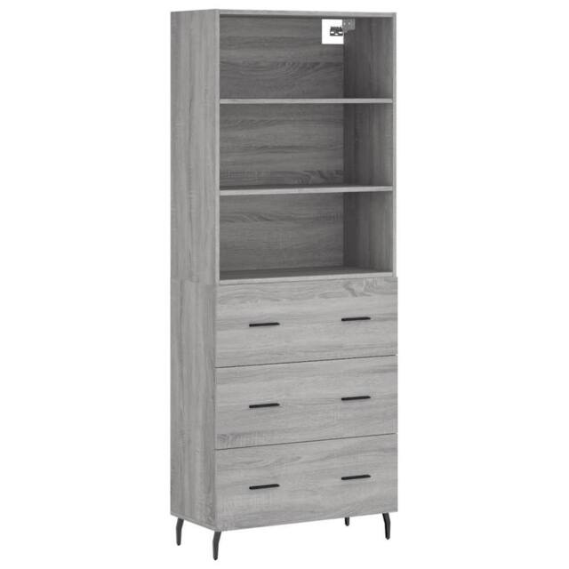 Berkfield Home Highboard Grey Sonoma 69.5x34x180 cm Engineered Wood - image 1