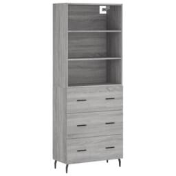 Berkfield Home Highboard Grey Sonoma 69.5x34x180 cm Engineered Wood - thumbnail 1