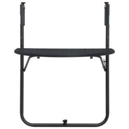 Berkfield Home Hanging Balcony Table Black 60x64x83.5 cm Plastic Rattan Look - thumbnail 2