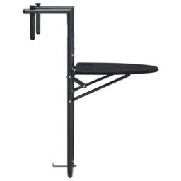 Berkfield Home Hanging Balcony Table Black 60x64x83.5 cm Plastic Rattan Look - thumbnail 3