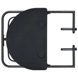 Berkfield Home Hanging Balcony Table Black 60x64x83.5 cm Plastic Rattan Look - thumbnail 6