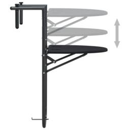 Berkfield Home Hanging Balcony Table Black 60x64x83.5 cm Plastic Rattan Look - thumbnail 5