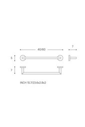 Cosmic Towel Rail, Matt Black, 60cm, Hidden fixings, Start Collection in Black - thumbnail 5