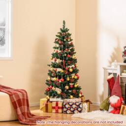 Gymax 5 FT Prelit Christmas Tree With 584 Branch Tips Pine Cones Red Berries in Green - thumbnail 3