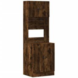 Berkfield Home Kitchen Cabinet Smoked Oak 60x50x180 cm Engineered Wood in Brown - Size: 60 x 50 x 180 cm