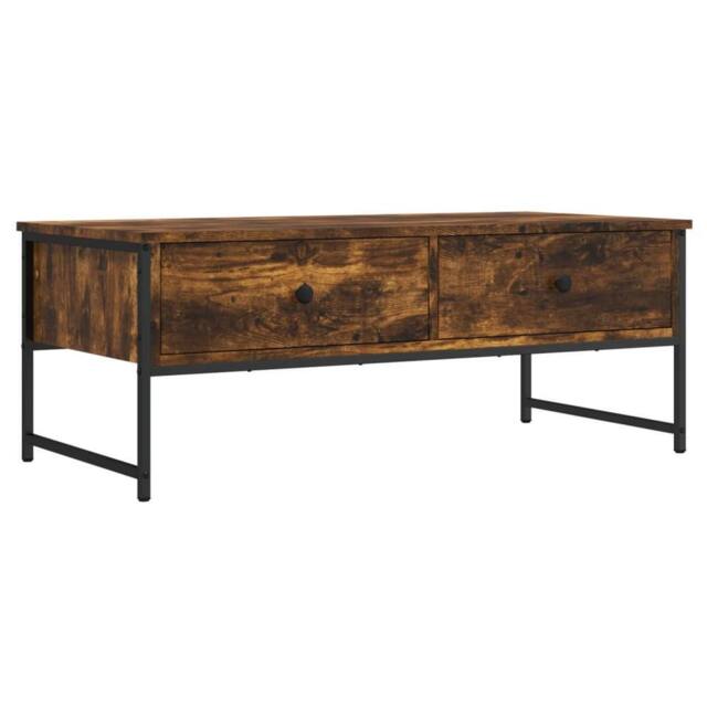 Berkfield Home Coffee Table Smoked Oak 101x49x39.5 cm Engineered Wood in Brown - image 1