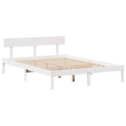 Berkfield Home Bed Frame Frame White 120x190 cm Small Double Solid Wood Pine - thumbnail 7