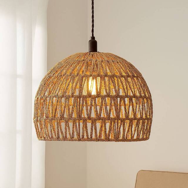 Voltico Handmade Jute Rope Ceiling Lampshade in Brown - image 1
