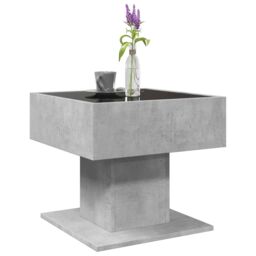 Berkfield Home Coffee Table with LED Concrete Grey 50x50x45 cm Engineered Wood - Size: 50 x 50 x 45 cm - thumbnail 5