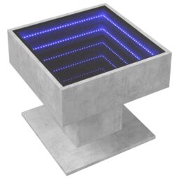 Berkfield Home Coffee Table with LED Concrete Grey 50x50x45 cm Engineered Wood - Size: 50 x 50 x 45 cm - thumbnail 3