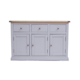 Cabinet Bits Rocca Grey 3 Drawer 3 Door Sideboard Brass Knob