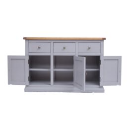 Cabinet Bits Rocca Grey 3 Drawer 3 Door Sideboard Brass Knob - thumbnail 6