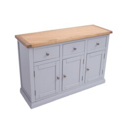 Cabinet Bits Rocca Grey 3 Drawer 3 Door Sideboard Brass Knob - thumbnail 4