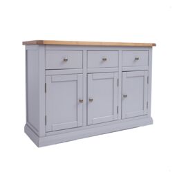 Cabinet Bits Rocca Grey 3 Drawer 3 Door Sideboard Brass Knob - thumbnail 3