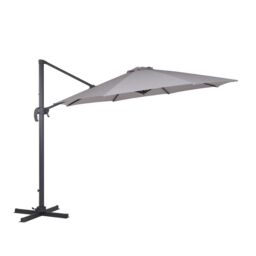 Charles Bentley 3.5m X-Large Hanging Banana Umbrella Parasol in Grey - thumbnail 2