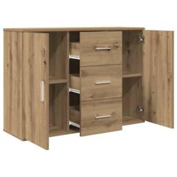Berkfield Home Sideboard Artisan Oak 90x29.5x65 cm Engineered Wood in Brown - thumbnail 5