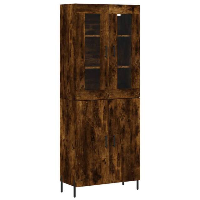 Berkfield Home Highboard Smoked Oak 69.5x34x180 cm Engineered Wood in Brown - image 1