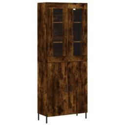 Berkfield Home Highboard Smoked Oak 69.5x34x180 cm Engineered Wood in Brown - thumbnail 1
