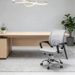 EONLION Grey Mid Back Mesh Office Chair - Size: 100 cm - thumbnail 5