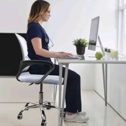 EONLION Grey Mid Back Mesh Office Chair - Size: 100 cm - thumbnail 4