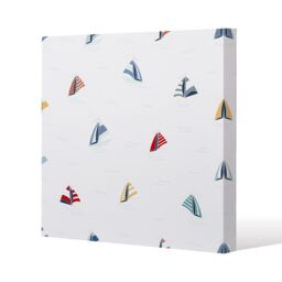 Benjamin Tate Design Striped Sailboats (Canvas Print) / 127 x 127 x 4cm in Natural - Size: 127 x 127 x 4 cm - thumbnail 1