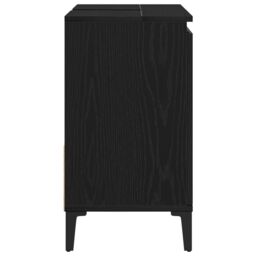 Berkfield Home Black Oak Sink Cabinet 65x33x60 cm Made from Engineered Wood - Size: 65 x 33 x 60 cm - thumbnail 8