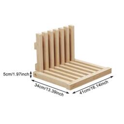 FORGEVIO Wooden Wall Mounted Changing Shoe Stool Folding Stool in Brown - thumbnail 2