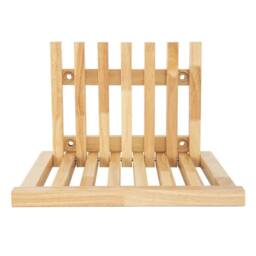 FORGEVIO Wooden Wall Mounted Changing Shoe Stool Folding Stool in Brown - thumbnail 3