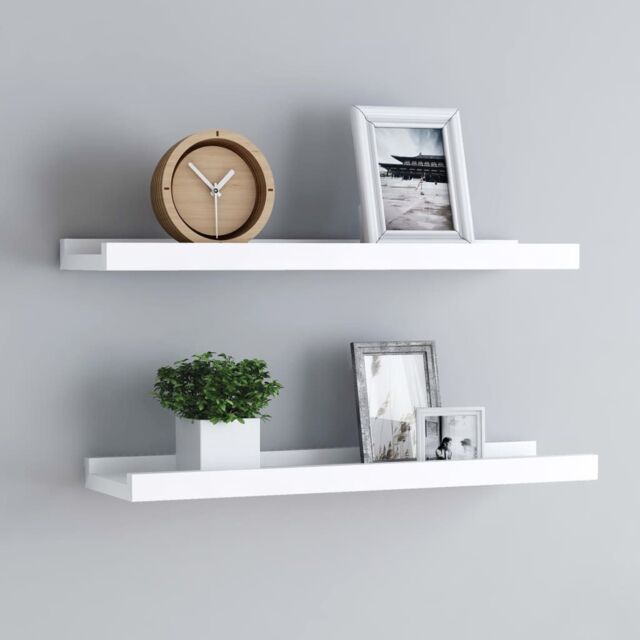 Berkfield Home Picture Frame Ledge Shelves 2 pcs White 40x9x3 cm MDF - Size: 40 x 9 x 3 cm - image 1