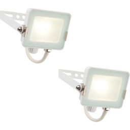 Loops 2 PACK Outdoor Waterproof LED Floodlight - 10W Cool White LED - Matt White
