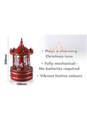 Netagon Wooden Carousel Music Box in Red - thumbnail 2