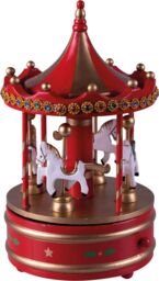 Netagon Wooden Carousel Music Box in Red - thumbnail 6