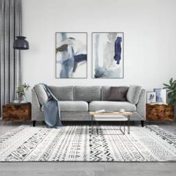 Berkfield Home Decorative Coffee Tables 2 pcs Smoked Oak 50x50x40 cm Engineered Wood in Brown - Size: 50 x 50 x 40 cm - thumbnail 2