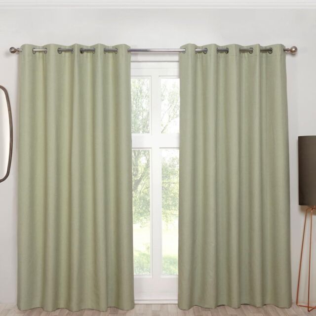 Sundour Cosmos Eyelet Curtains in Green - Size: 168 cm width x 229 cm drop - image 1