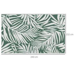 VOGREX 1.5x2.4m Reversible Outdoor RV Rug, Green & White - Size: 150 cm x 240 cm - thumbnail 2