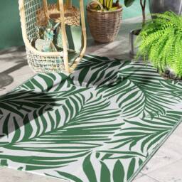 VOGREX 1.5x2.4m Reversible Outdoor RV Rug, Green & White - Size: 150 cm x 240 cm